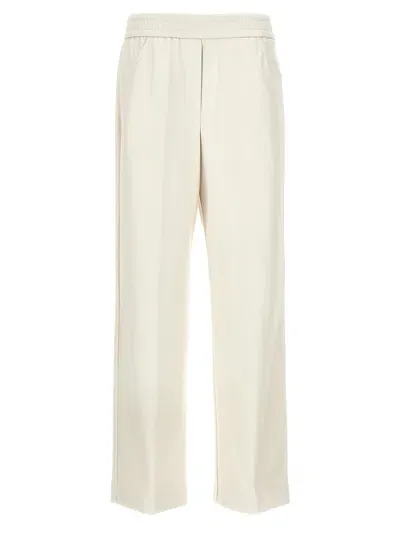 Nude Faux Leather Trousers Pants In Neutral