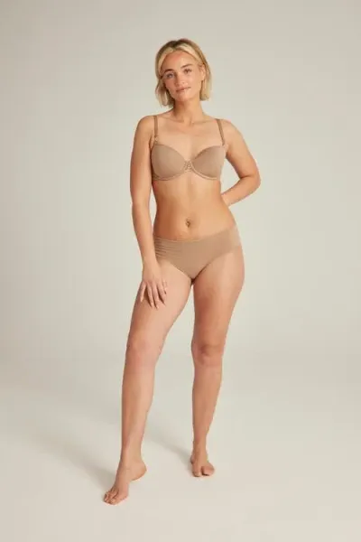 Nudea The Stretch Mid Rise Bikini Brief In Brown