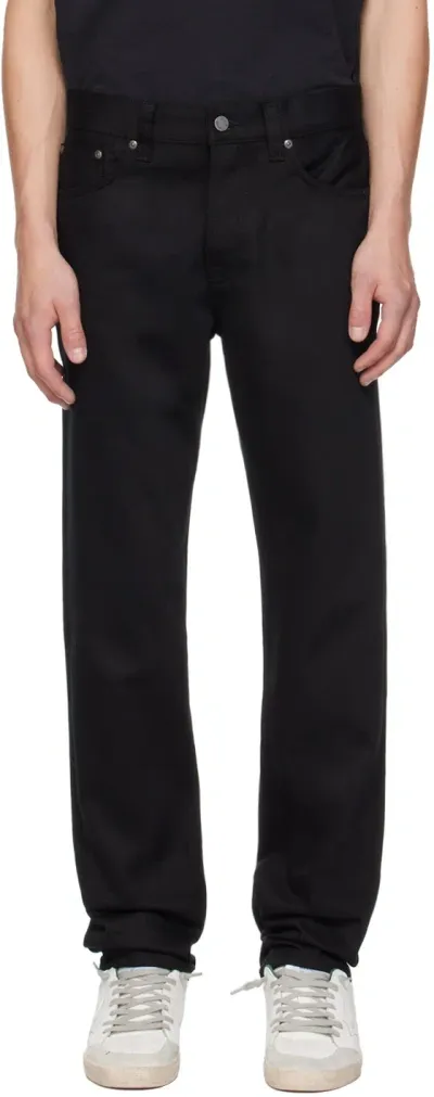 Nudie Jeans Black Steady Eddie Ii Jeans In Dry Everblack