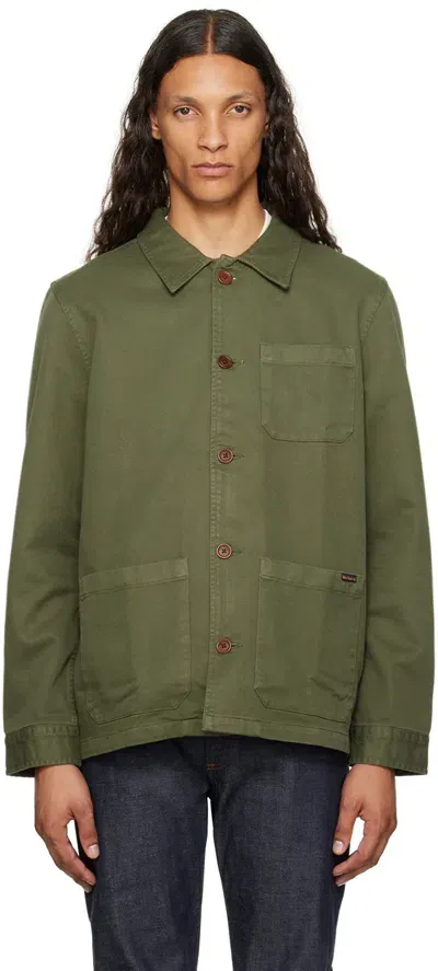 Nudie Jeans Khaki Barney Jacket In Olive