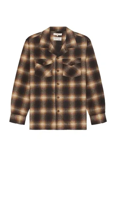 Nudie Jeans Vincent Shadow Check Shirt In Brown