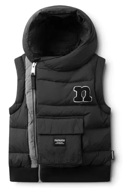 Nununu Kids' All You Need Detachable Sleeves Down Jacket In Black