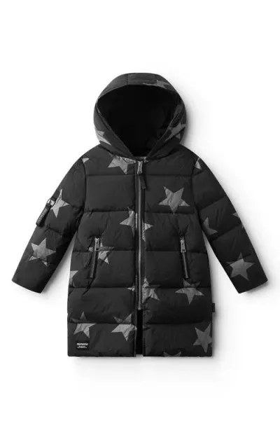 Nununu Kids' Mega Hooded Down Puffer Coat In Black