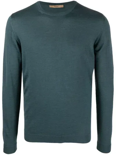 Nuur Knitted Merino-wool Jumper In Blue