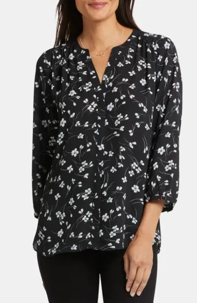 Nydj Pintuck Blouse In Primrose Path