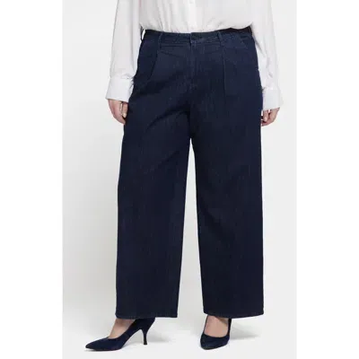 Nydj Teresa Pleated Ankle Wide Leg Jeans In Rinse