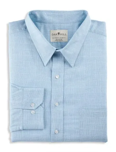 Oak Hill By Dxl Check Patterned Dress Shirt In Teal