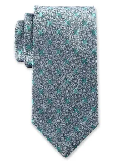 Oak Hill Premium By Dxl Medallion Silk Tie In Aqua