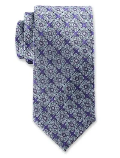 Oak Hill Premium By Dxl Medallion Silk Tie In Blue