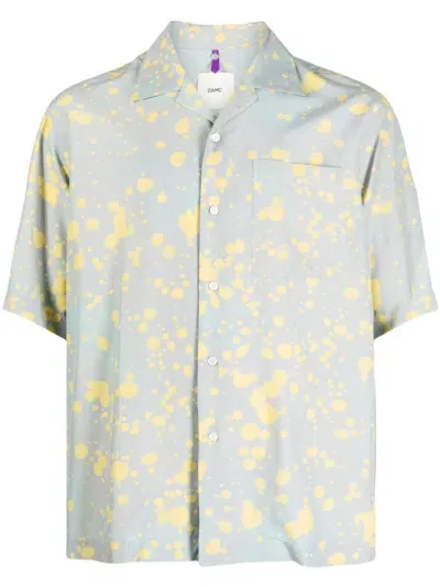 Oamc Bleached Short-sleeve Shirt In Green