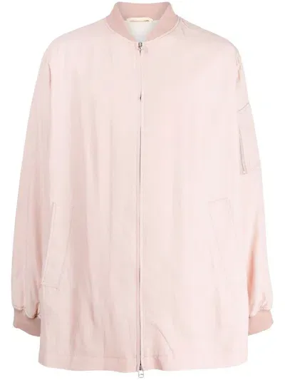 Oamc Solid-collar Bomber Jacket In Pink