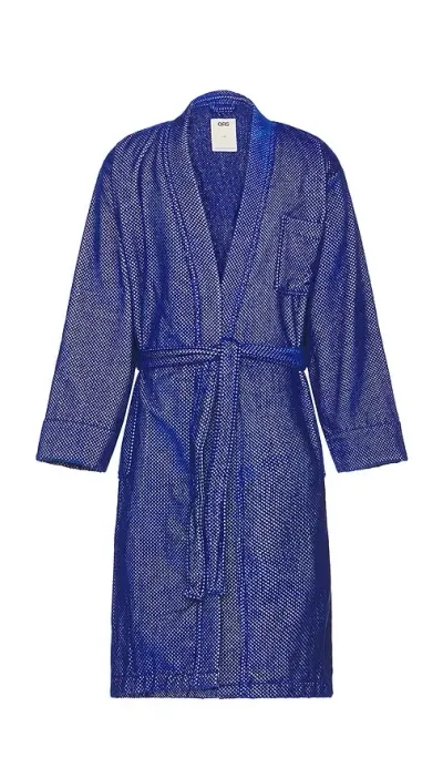 Oas Aquatic Pepper Velour Robe In Royal Blue