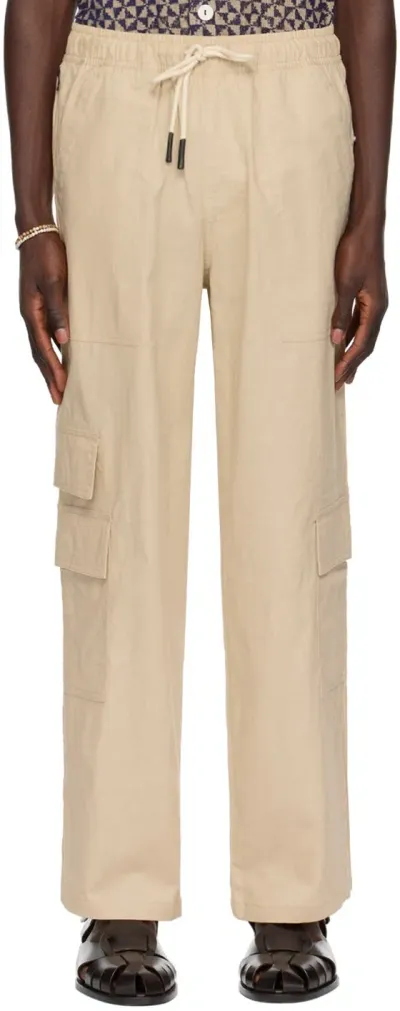 Oas Beige Drawstring Cargo Pants