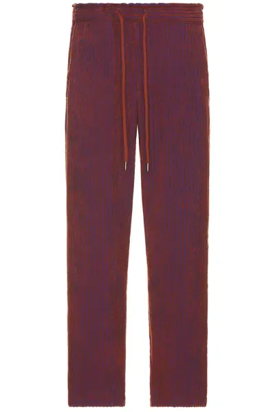 Oas Deep Cut Ayora Terry Pants In Rusty Red