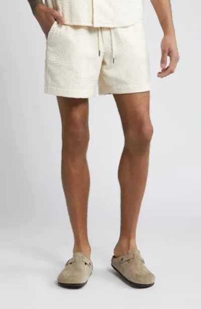 Oas Golconda Jacquard Terry Cloth Shorts In Off White