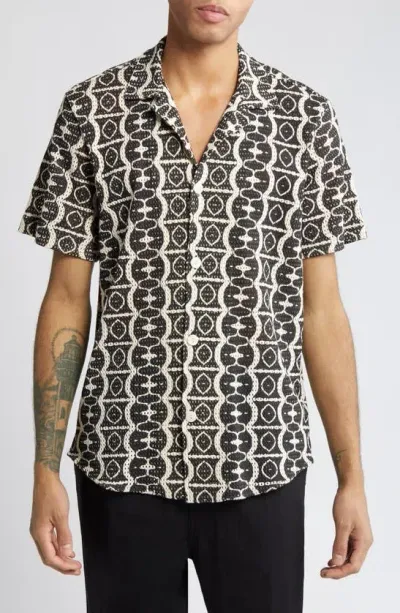 Oas Hypnotise Cuba Net Shirt In Black