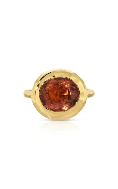 Octavia Elizabeth Tribute 18k Yellow Gold Tourmaine Ring In Orange