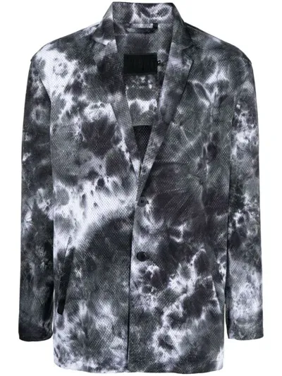 Off Duty Tie-dye Single-breasted Blazer In Grey