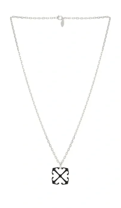 Off-white Arrow Necklace In Silver