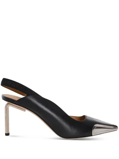 Off-white Allen Frame Slingback Pumps In Black