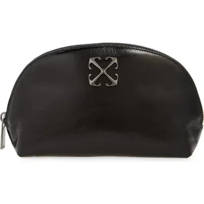 Off-white Arcade Leather Cosmetics Pouch In Black