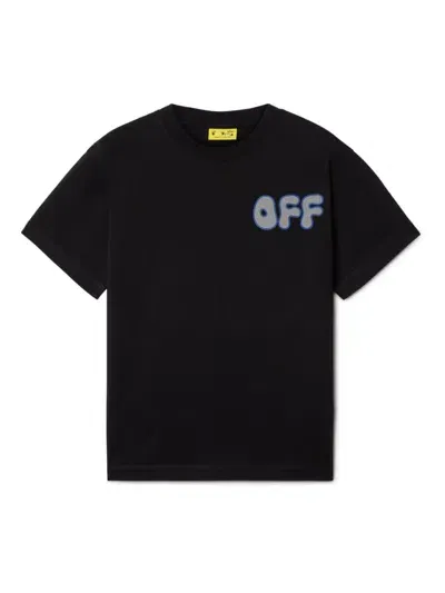 Off-white Kids' Arrow Chunky Cotton T-shirt In Black - Reflective