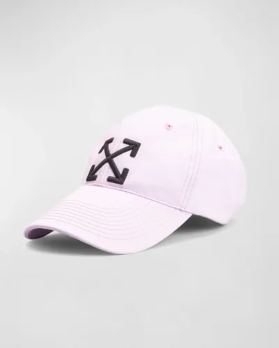 Off-white Arrow Cotton Baseball Cap In Lilac Black