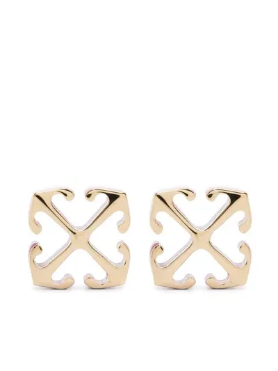 Off-white Arrow Earrings In Gold