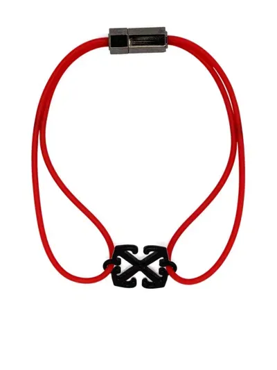 Off-white Arrow Rubber Bracelet In Red