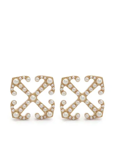 Off-white Arrow Stud Earrings In Gold