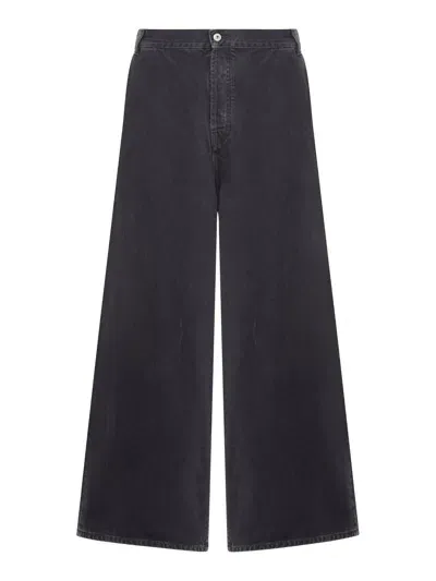 Off-white Arrow Wide Leg Jeans In Black