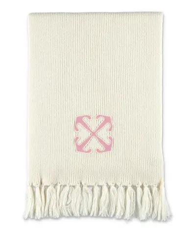 Off-white Arrow Wool Scarf In Beige