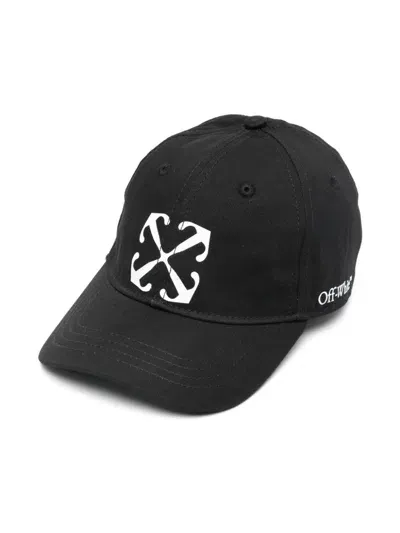 Off-white Kids' Arrows-print Baseball Cap In Black - White