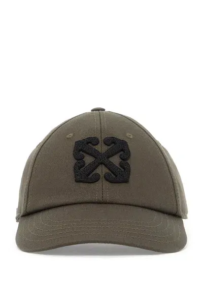 Off-white Baseball Cap With Arrow Patch In Four Leaf Clove/black