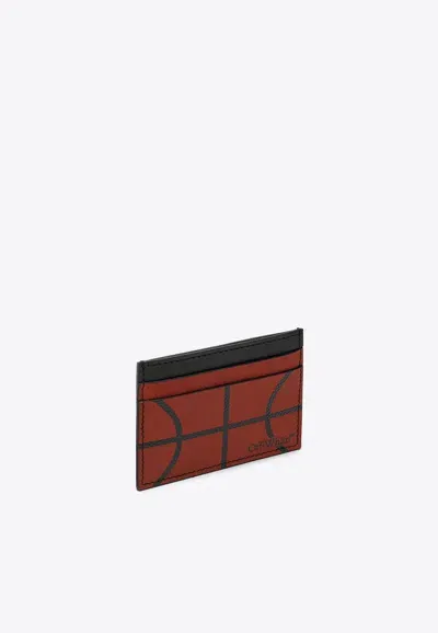 Off-white Basketball Leather Cardholder In Red