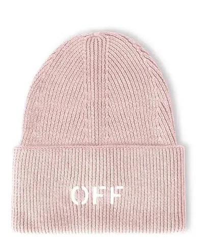 Off-white Beanie Mit Logo-print In Pink