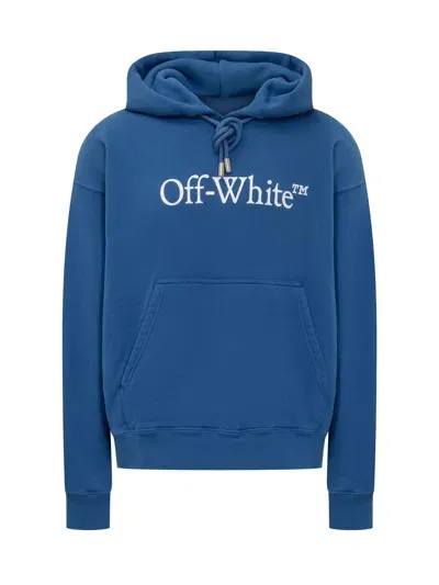 Off-white Big Logo Hoodie In Blue