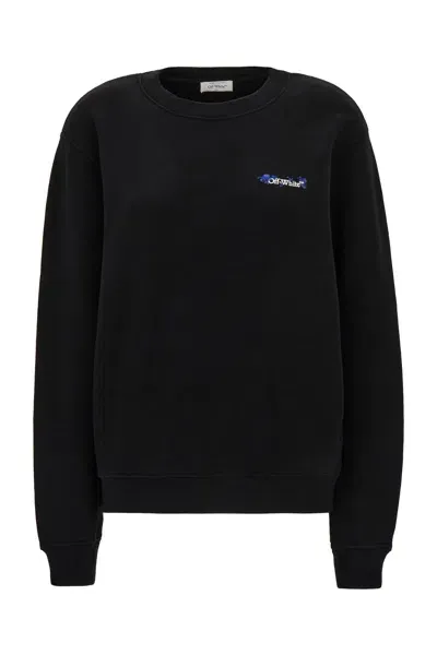 Off-white Black Cotton Oversize Sweatshirt In 1045