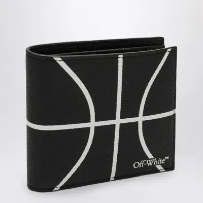 Off-white Black Leather Bi-fold Basketball Wallet