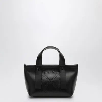 Off-white Black Leather Handbag With Logo