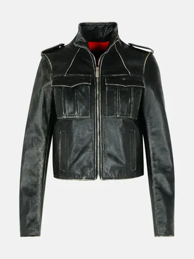 Off-white Black Leather Jacket