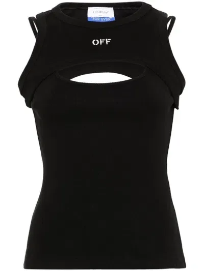 Off-white Black Logo Ribbed Tank Top