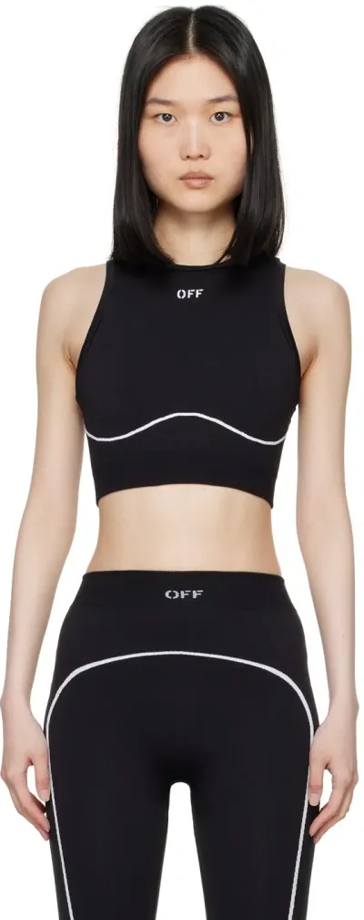 Off-white Off-stamp Sports Bra In Black/white