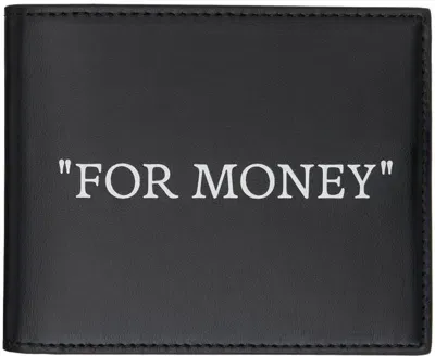 Off-white Black Quote Bifold Wallet In Black White