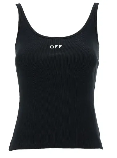 Off-white Rib Tank Top In Black