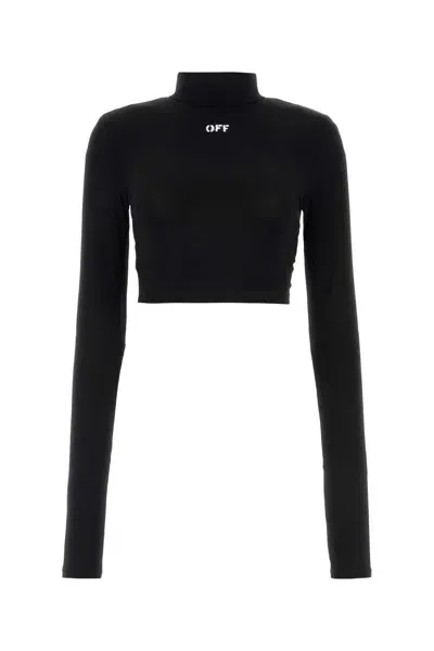 Off-white Black Stretch Viscose T-shirt