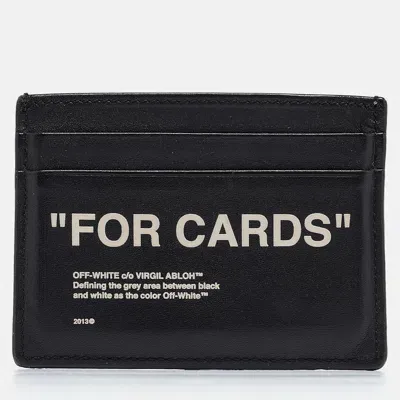 Pre-owned Off-white Black/white Leather Slogan Card Holder