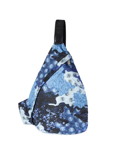 Off-white Blue Camo Nylon Sling Bag