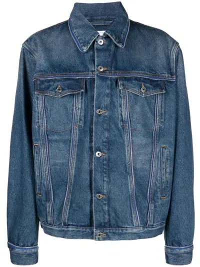 Off-white Blue Zip-embellished Denim Jacket