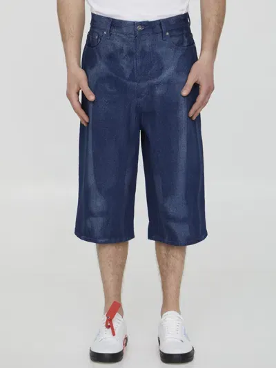 Off-white Body Scan Bermuda Shorts In Light Blue